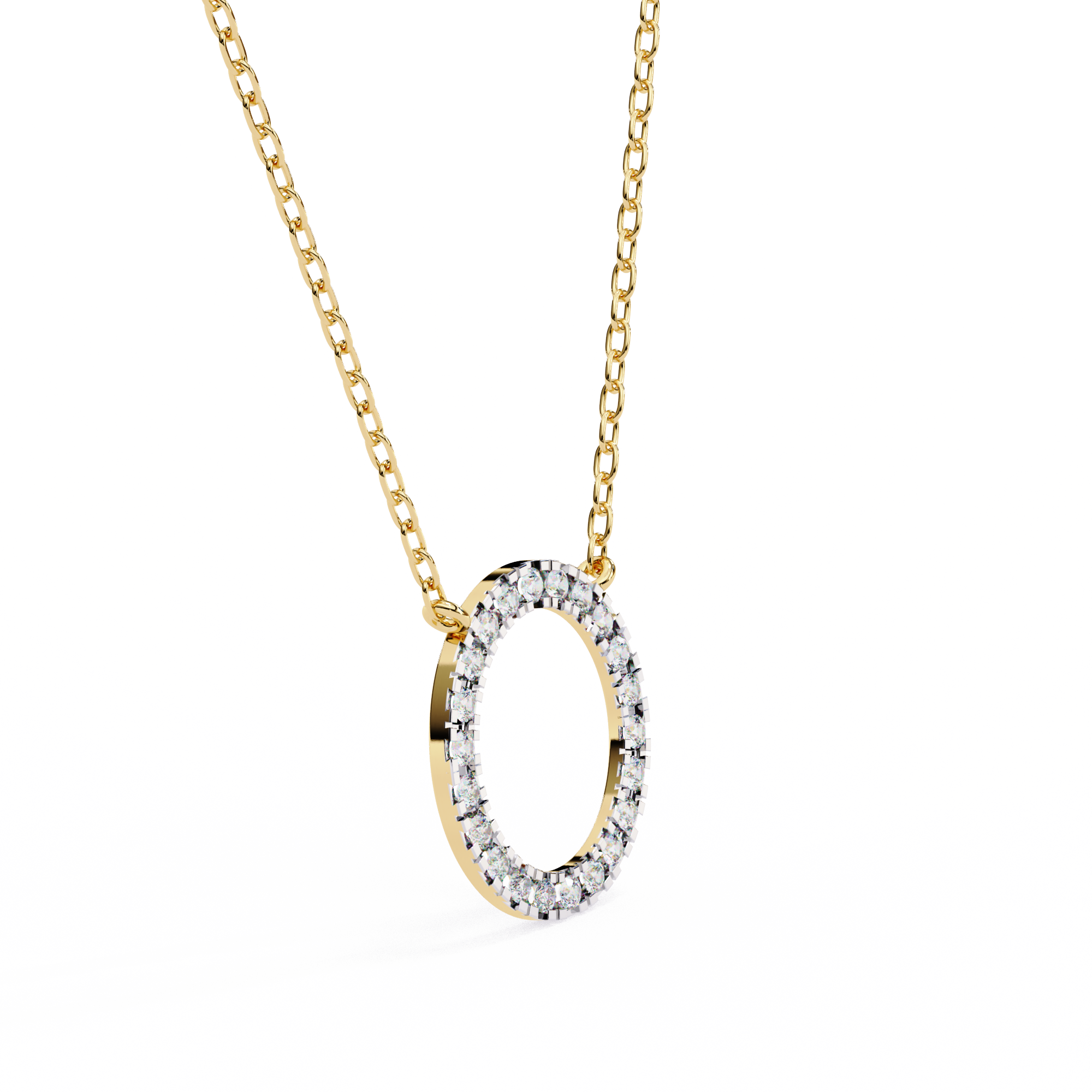 Solitairekart 0.34ct Natural Diamond Circle Pendant-HI Color, VS-SI Clarity